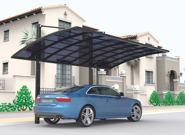 鋁合金斜拉式車棚