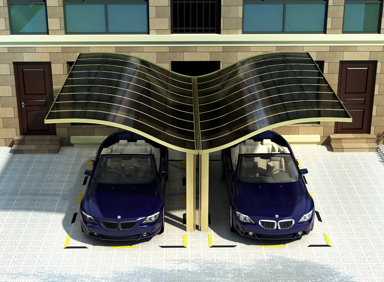 鋁合金停車棚效果圖4